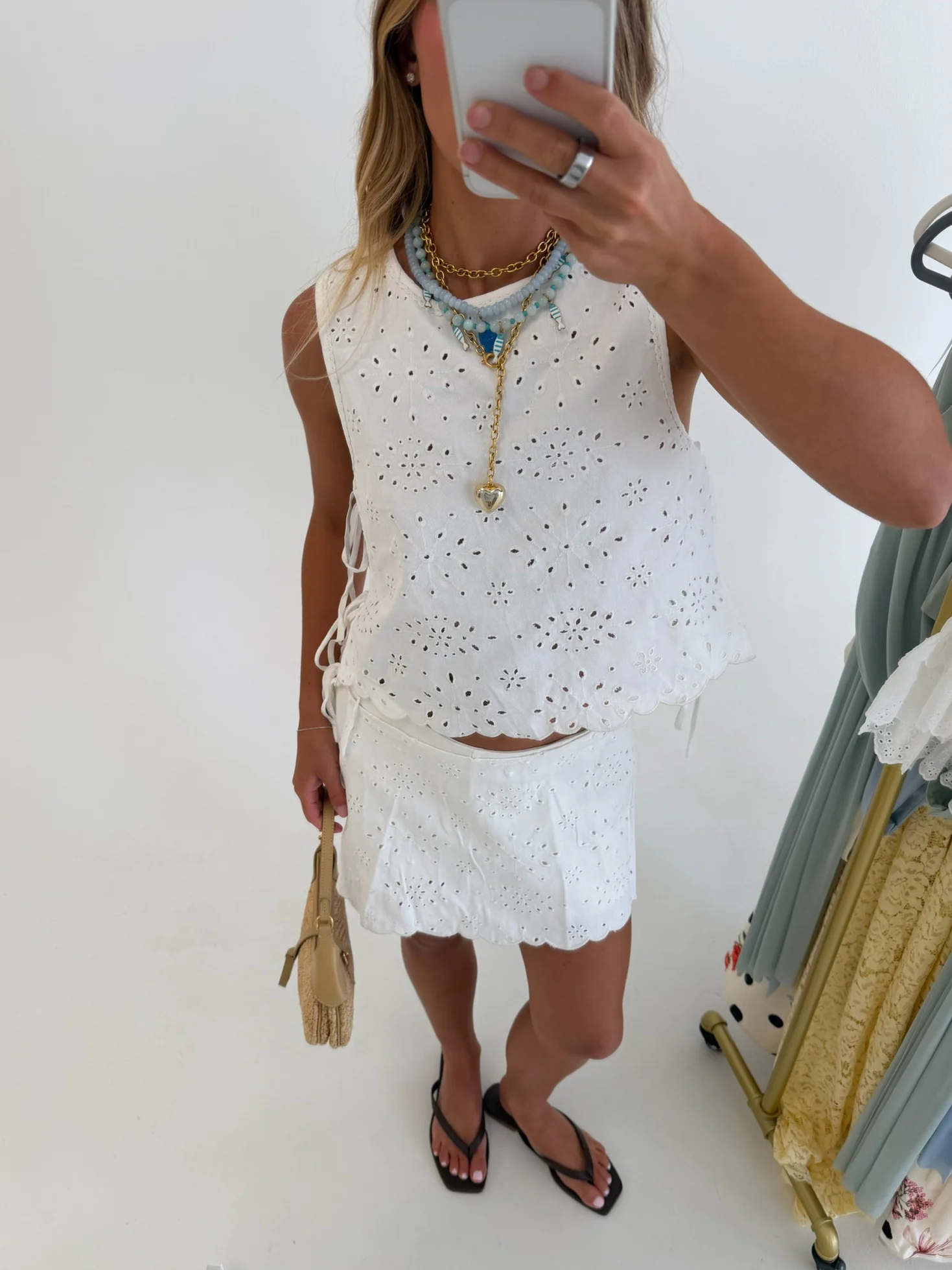 Ember Eyelet Twill Set - White - Image 5