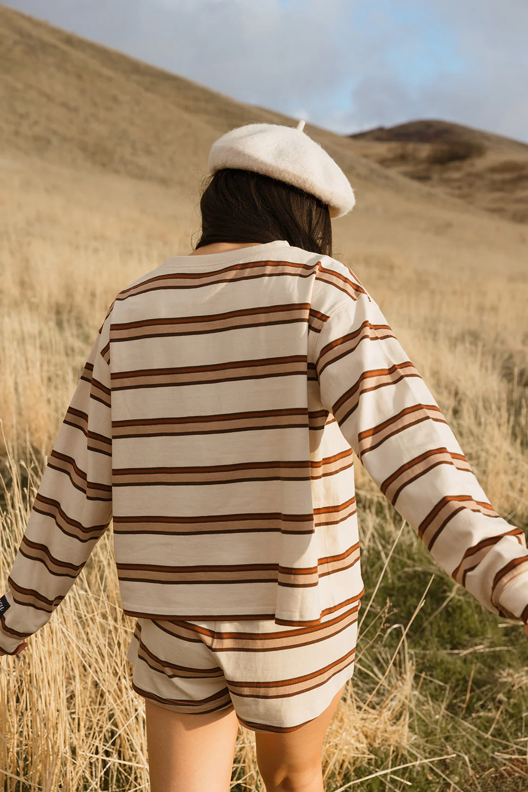 Fancy Button Striped Shorts - Desert Sand Brown - Image 26