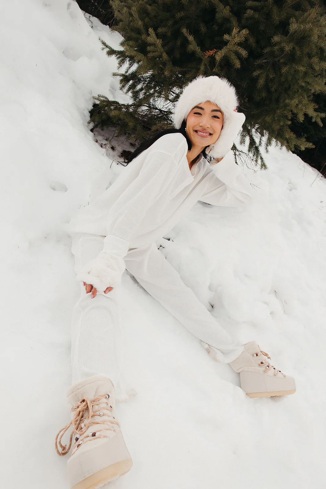 Fancy Buttoned Waffle Long Sleeve - Snow White - Image 20