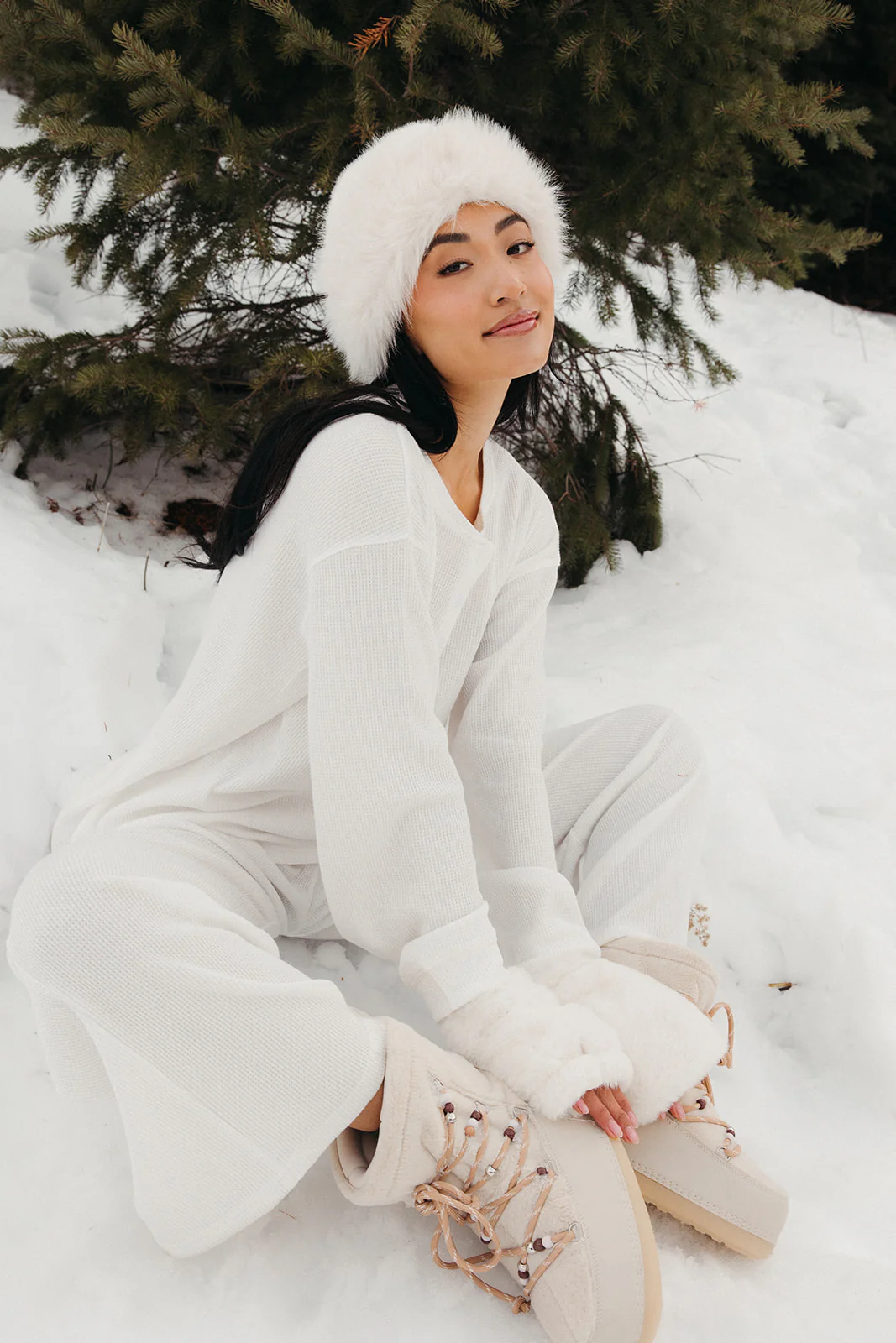 Fancy Buttoned Waffle Long Sleeve - Snow White - Image 21