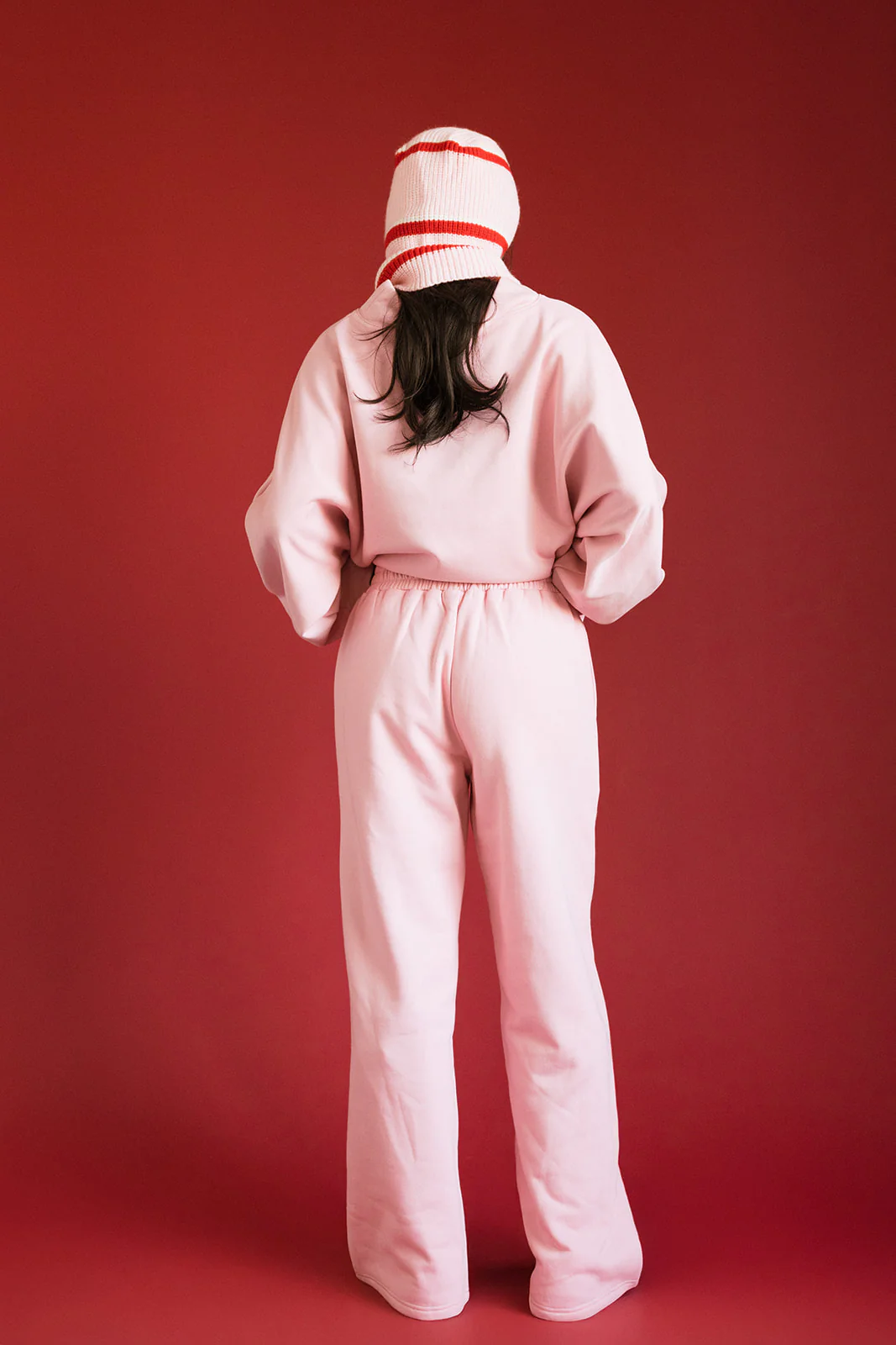 Fancy Oversized Fleece PocketCloud Striped Mockneck - Gumdrop - Image 12