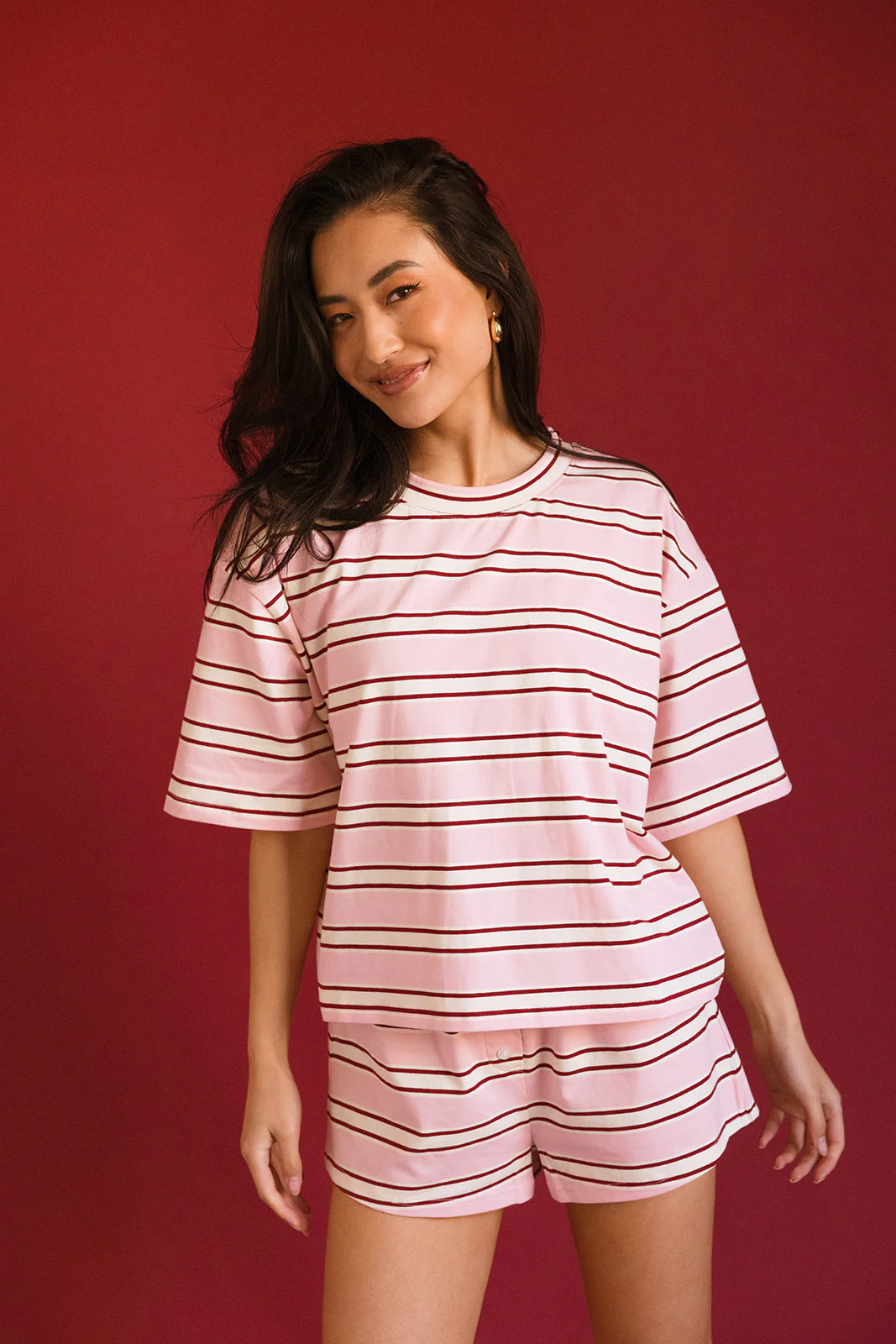 Fancy Short Sleeve Top - Candy Cane Stripes - Image 5