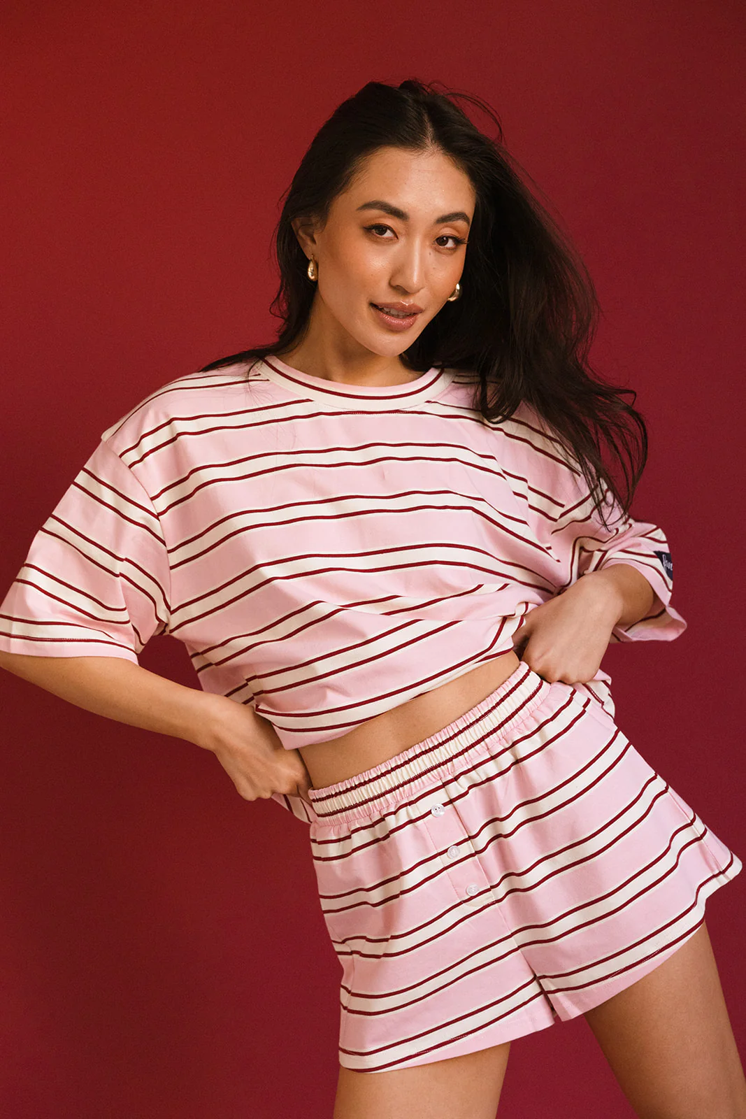 Fancy Short Sleeve Top - Candy Cane Stripes - Image 9