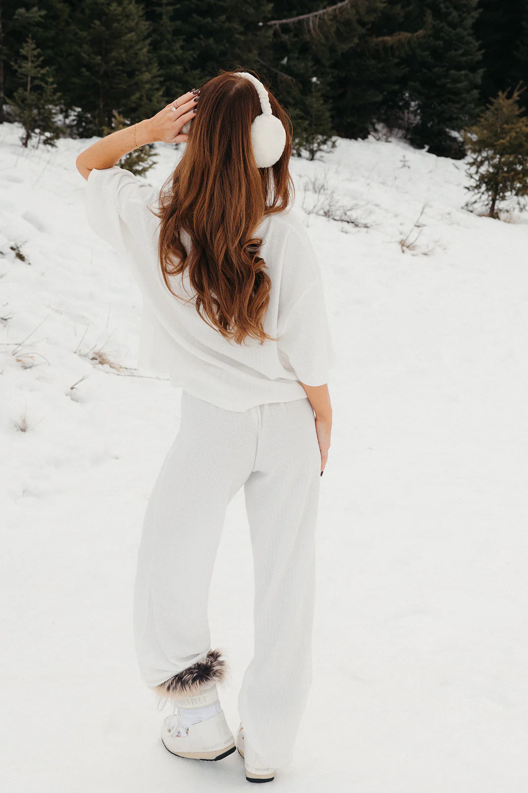 Fancy Waffle Knit Pants - Snow White - Image 12