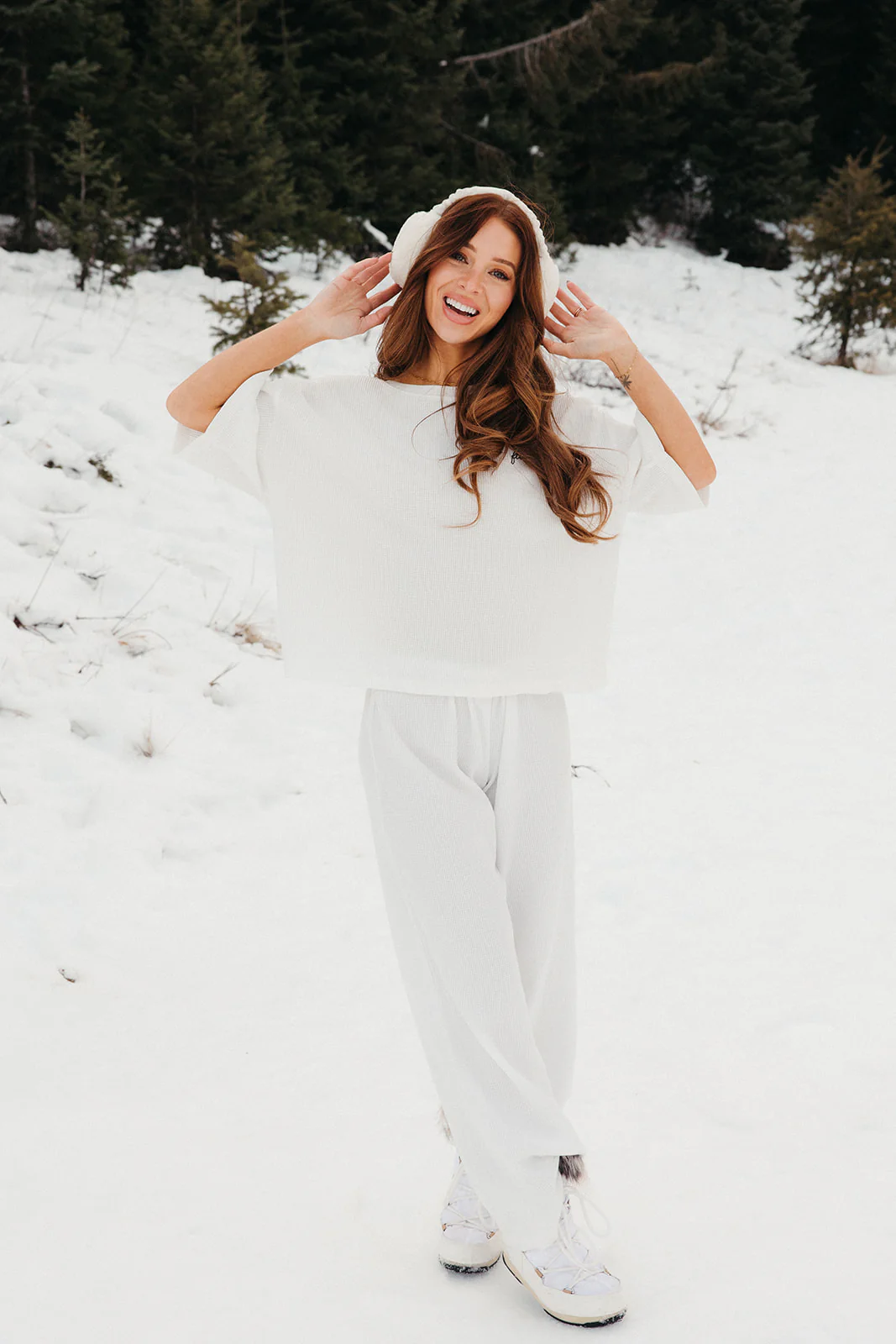 Fancy Waffle Short Sleeve - Snow White - Image 7
