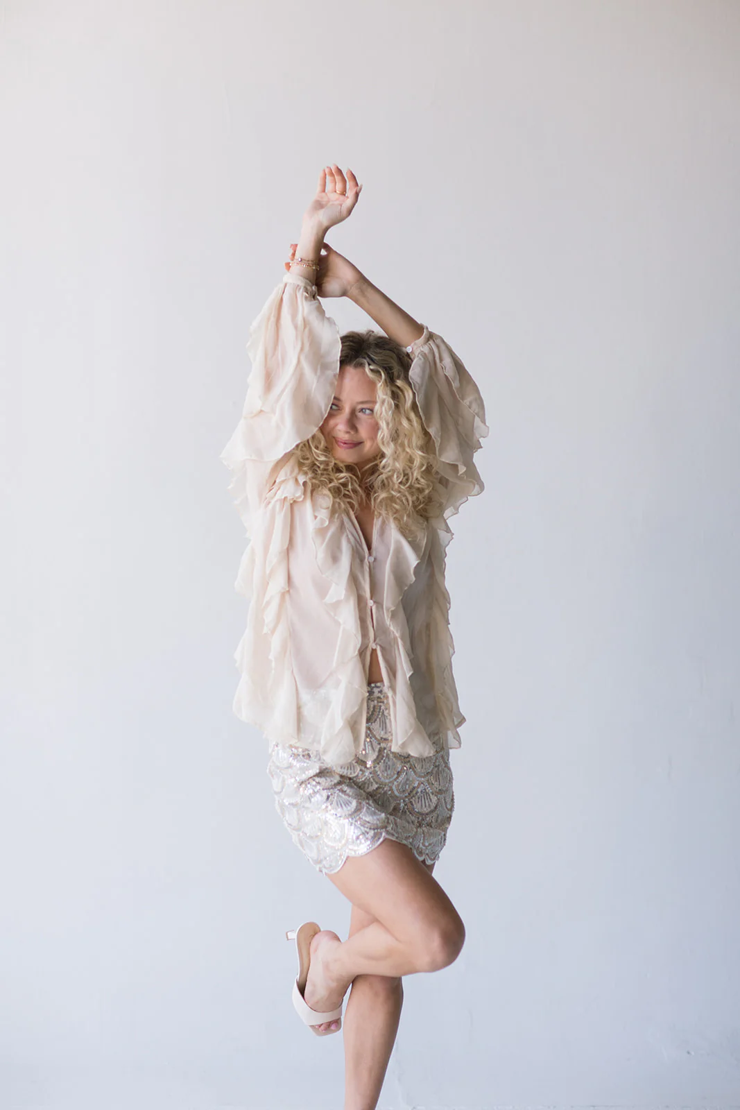 Kinsley Long Sleeve Blouse - Cream - Image 3