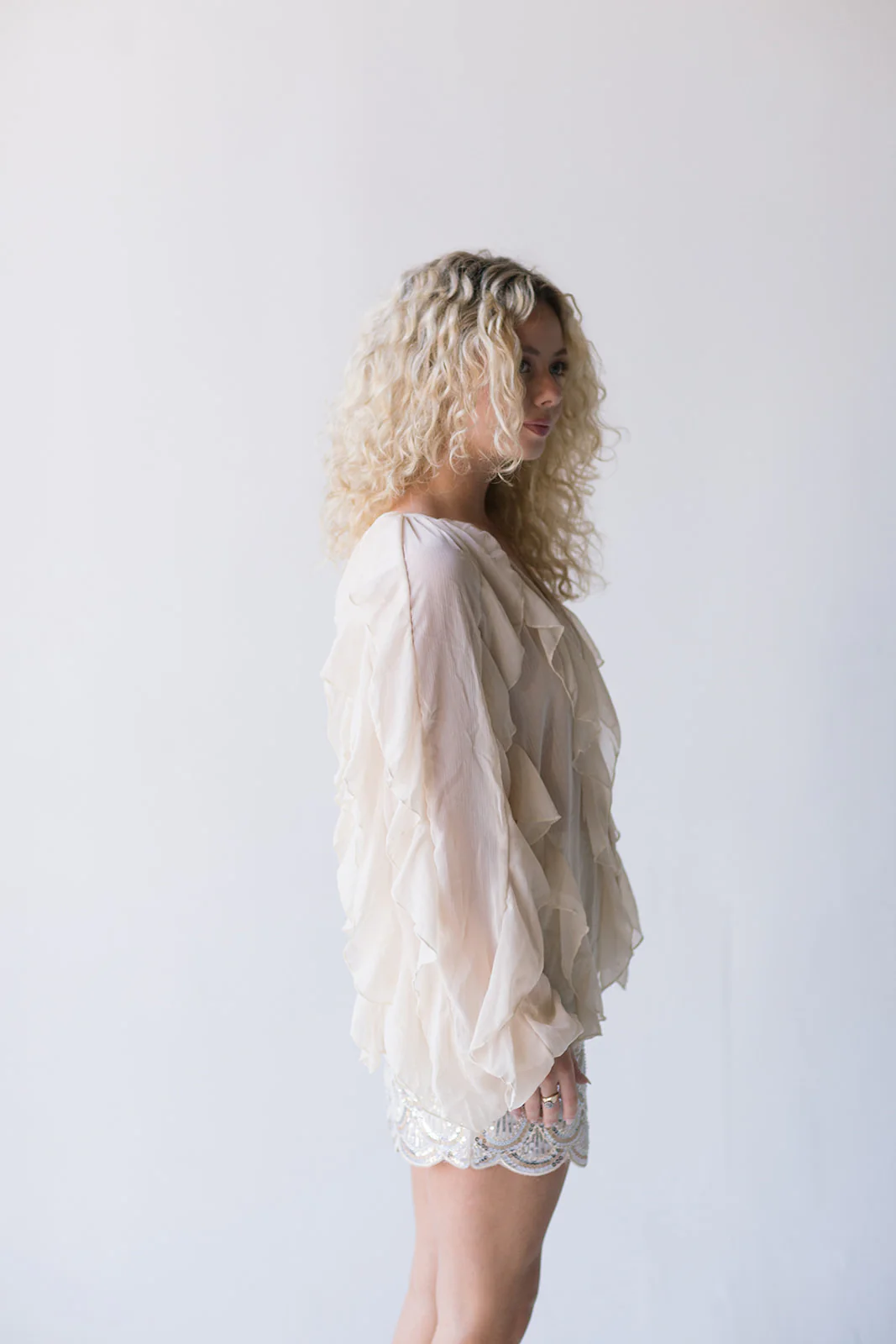 Kinsley Long Sleeve Blouse - Cream - Image 5