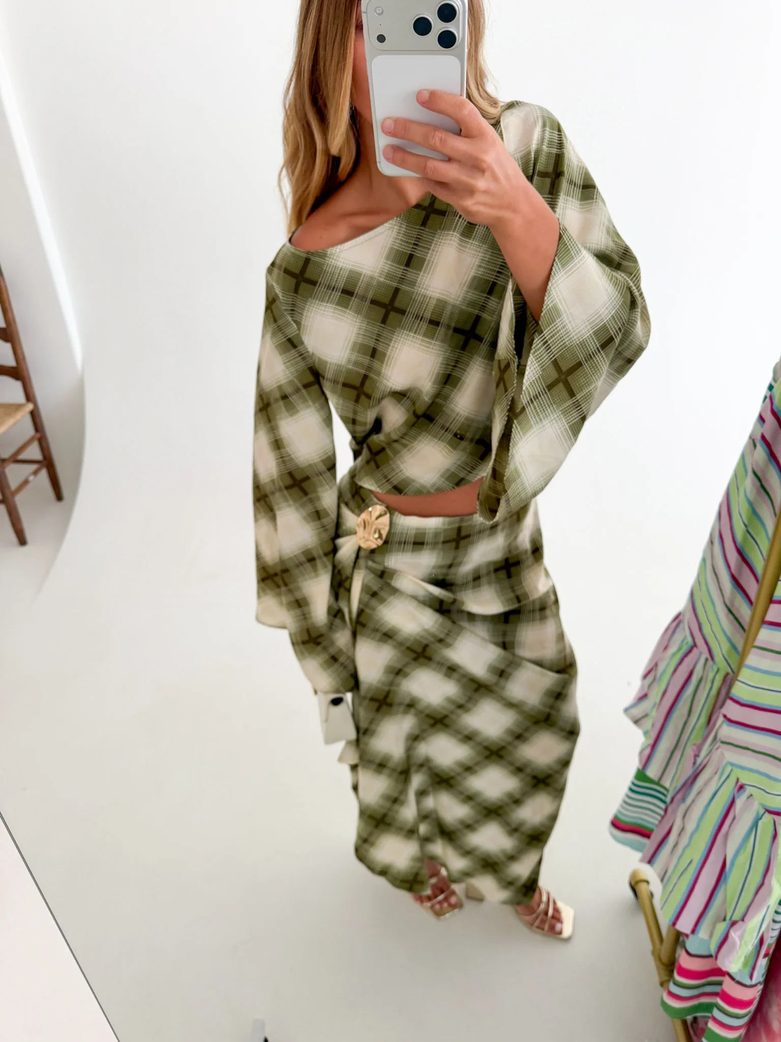 Sammi Plaid Drape Set - Green Combo - Image 4