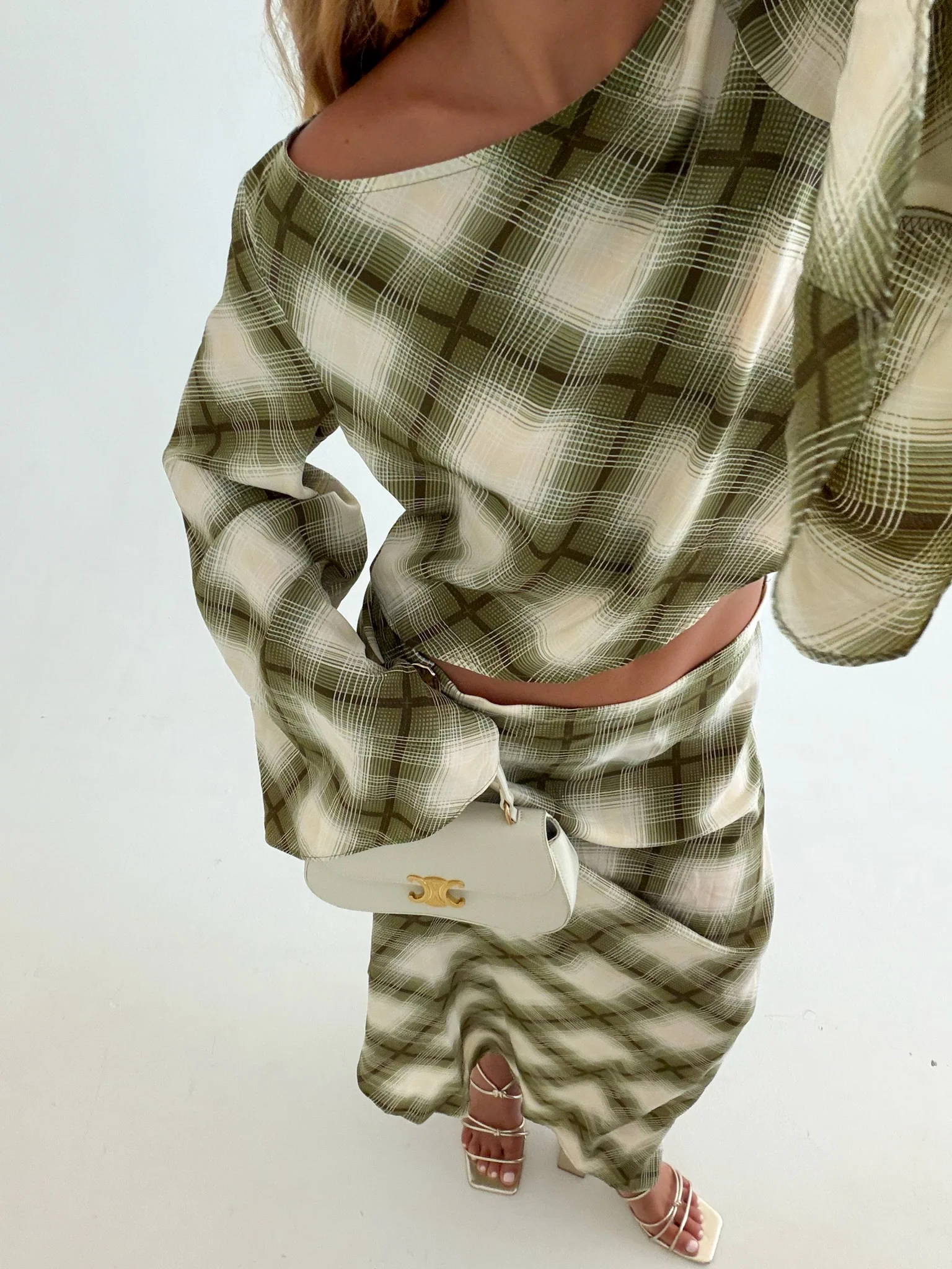 Sammi Plaid Drape Set - Green Combo - Image 5