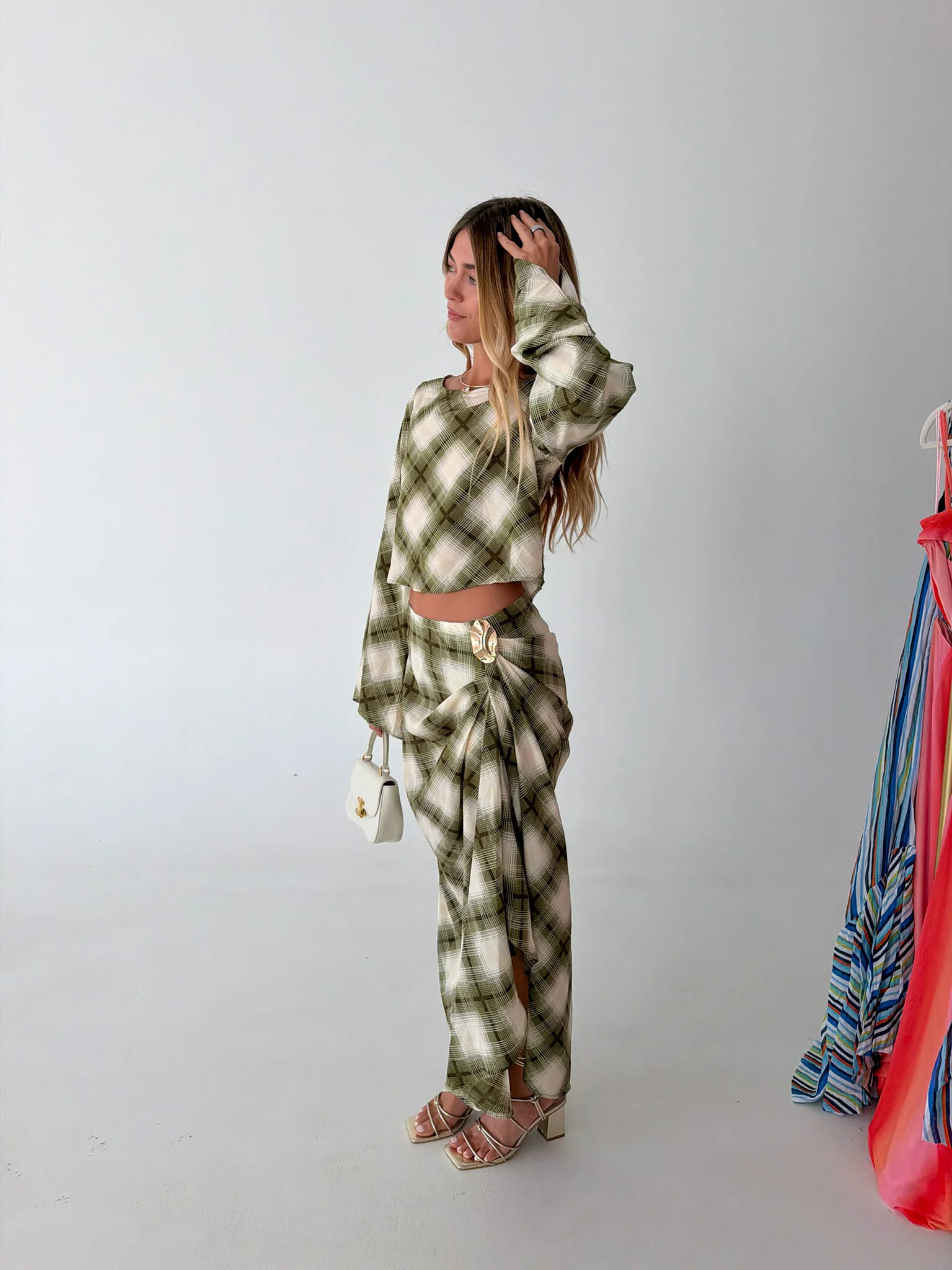 Sammi Plaid Drape Set - Green Combo - Image 6